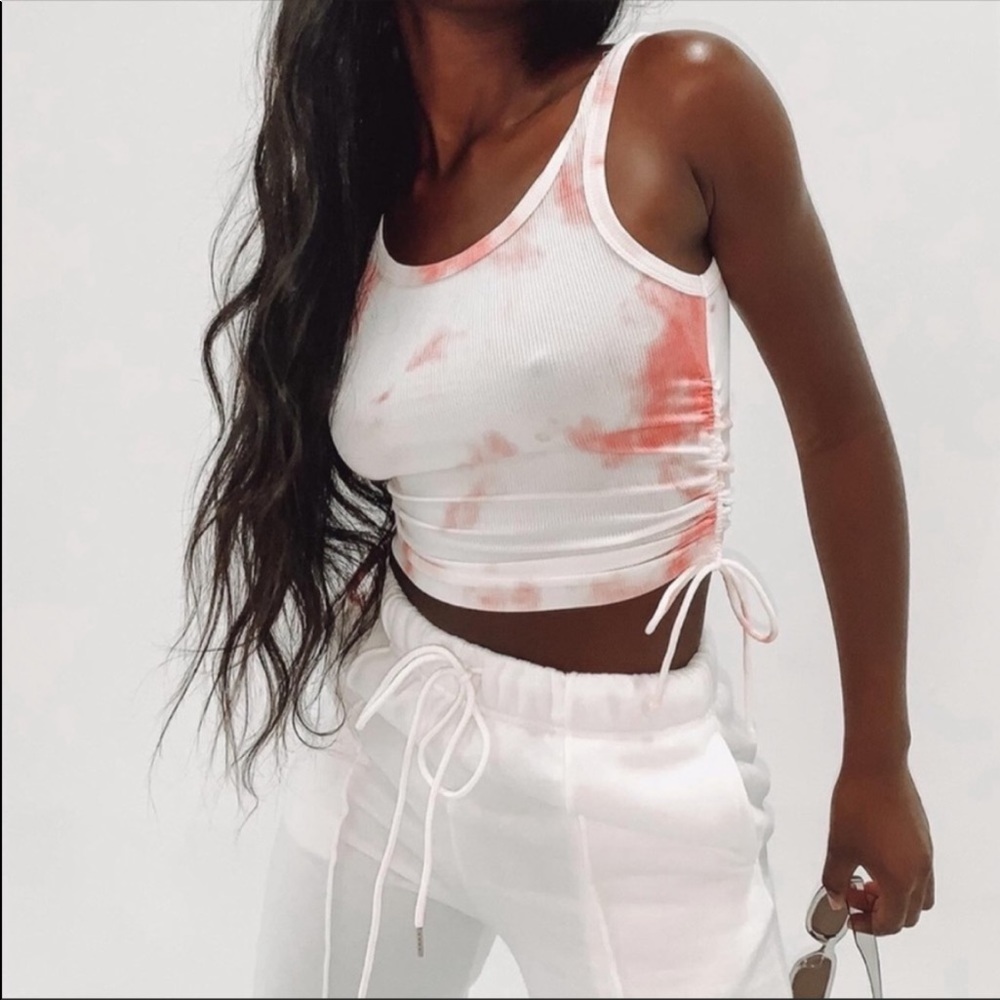 Princess Polly Pink Tie Dye Tie Side Tank